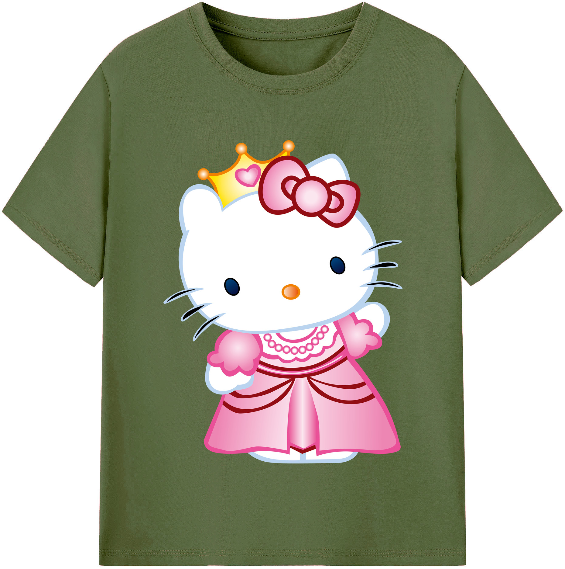 （画像用） Hello Kitty ハローキティ 綿100％半袖Tシャツ（フロントプリント）